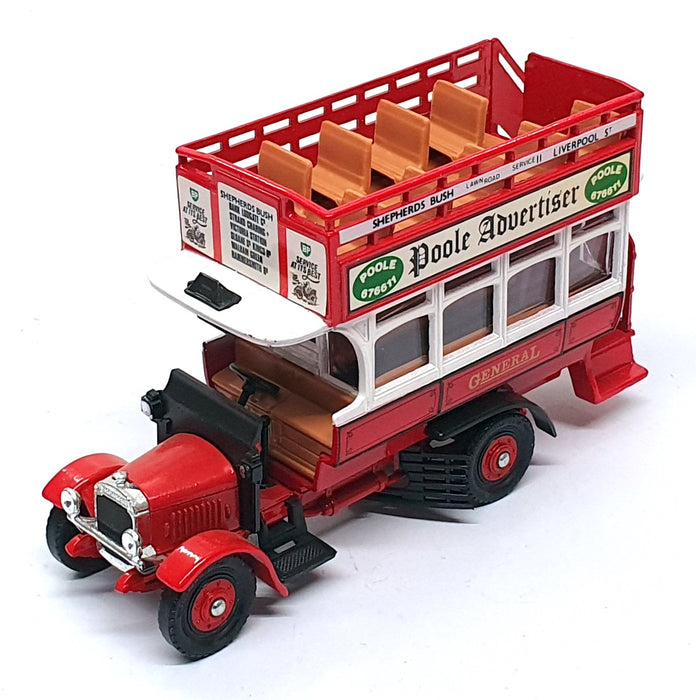 Corgi Appx 15cm Long Diecast TCB02B - Thornycroft Bus Poole Advertiser REWORKED
