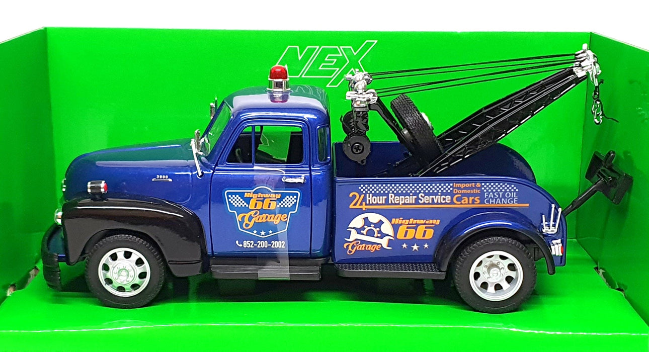 Welly 1/24 Scale 22086S-W - 1953 Chevrolet Tow Truck Highway 66 - Met. Blue
