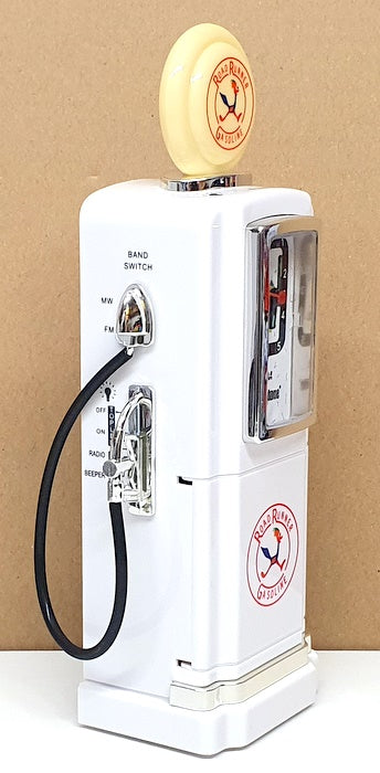 Steepletone 24.5cm Tall GPCR3 - 50's Style Gas Pump Alarm Clock Radio - White