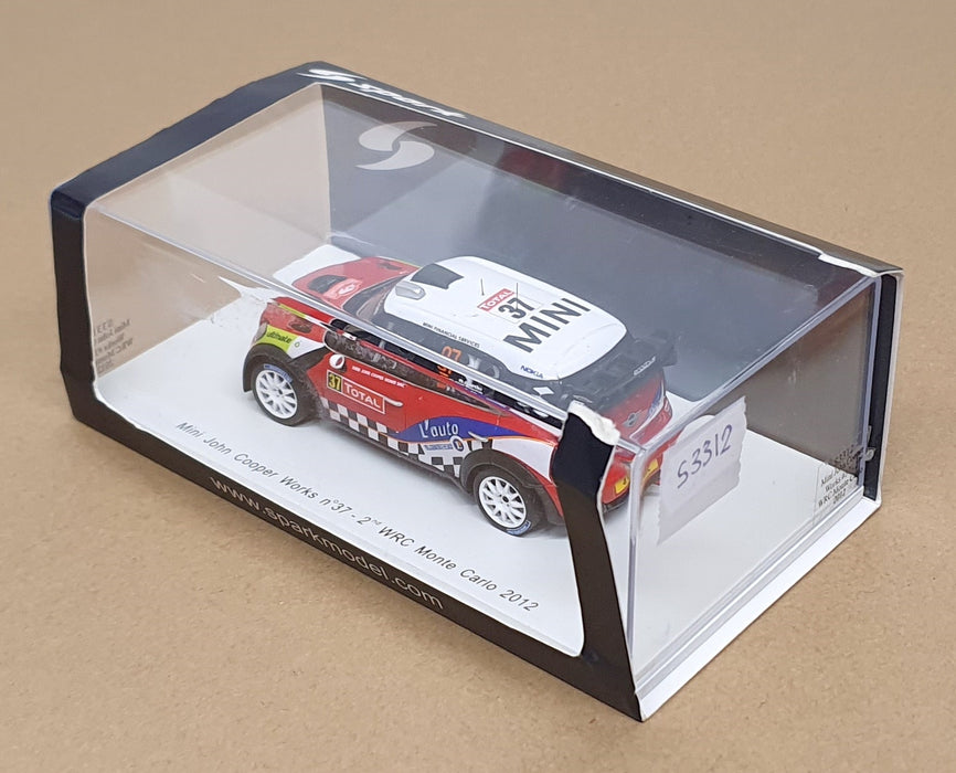 Spark 1/43 Scale S3312 - Mini John Cooper Works #37 2nd WRC Monte Carlo 2012