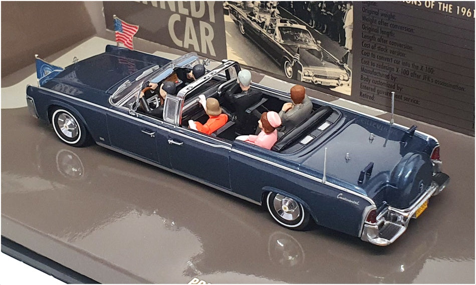 Minichamps 1/43 Scale 430086100 - 1961 Lincoln Continental President Kennedy