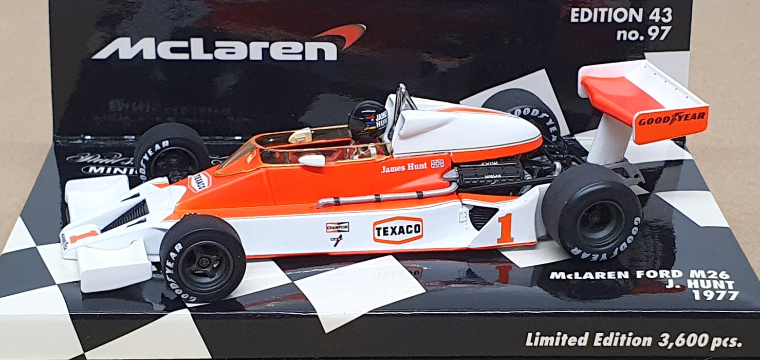 Minichamps 1/43 Scale 530 774301 - F1 McLaren Ford M26 J. Hunt 1977