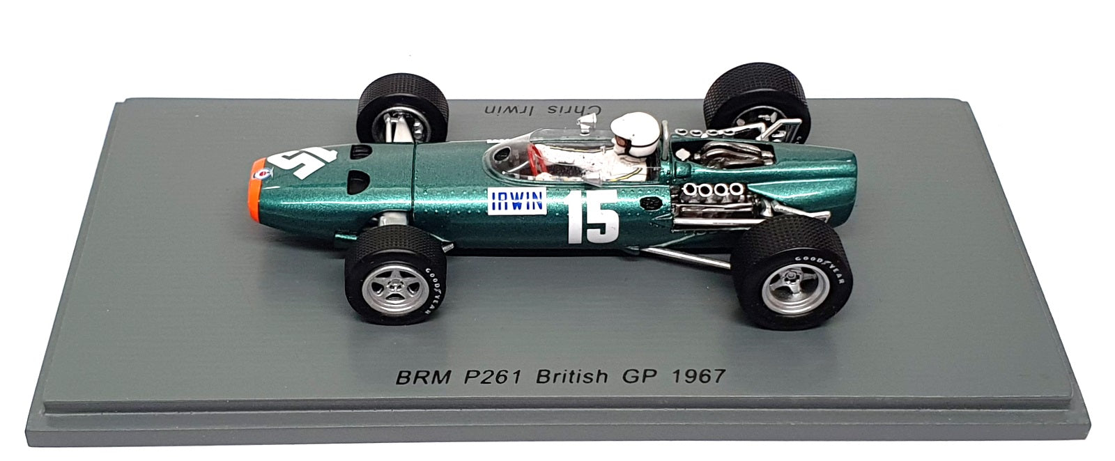 Spark 1/43 Scale S4795 - F1 BRM P261 #15 British GP Chris Irwin - Met. Green