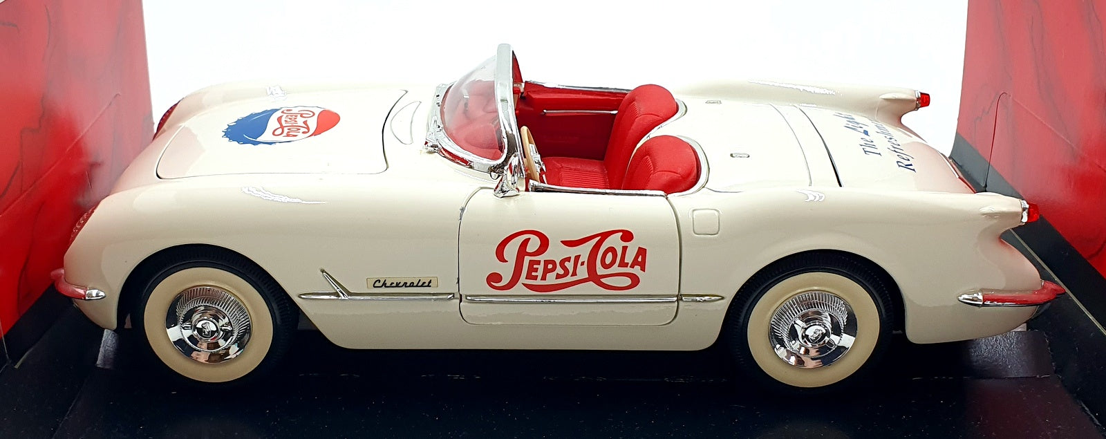 Mira 1/18 Scale 6153 - 1953 Chevrolet Corvette Convertible Pepsi - White