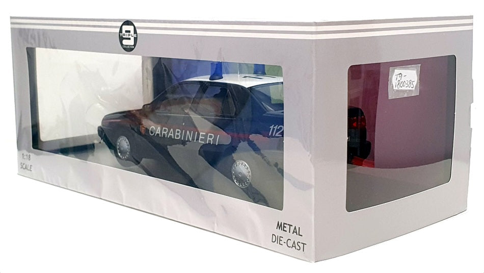 Triple9 1/18 Scale T9-1800385 - 1996 Alfa Romeo 155 Carabinieri - Dk Blue/White