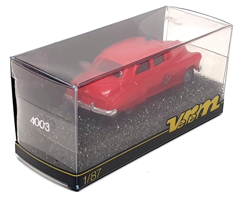 Verem 1/87 Scale 4003 - 1950 Chevrolet Fire Chief Car - Red