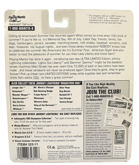 Johnny Lightning 1/64 Scale 323-11 Dragsters USA Lights Out Liberty - Blue