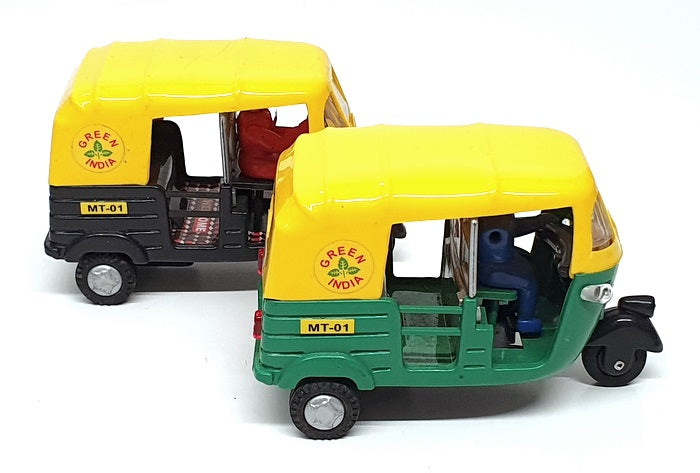 Min Toy Appx 11cm Long Pull Back & Go MT-01 - 2x Tuk Tuk Indian Taxi