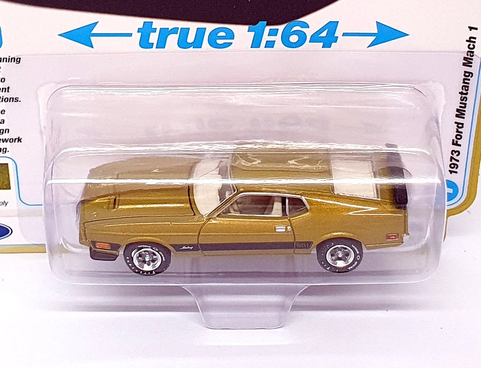 Auto World 1/64 Scale AW64482 - 1973 Ford Mustang Mach 1 Bright Green Gold Poly
