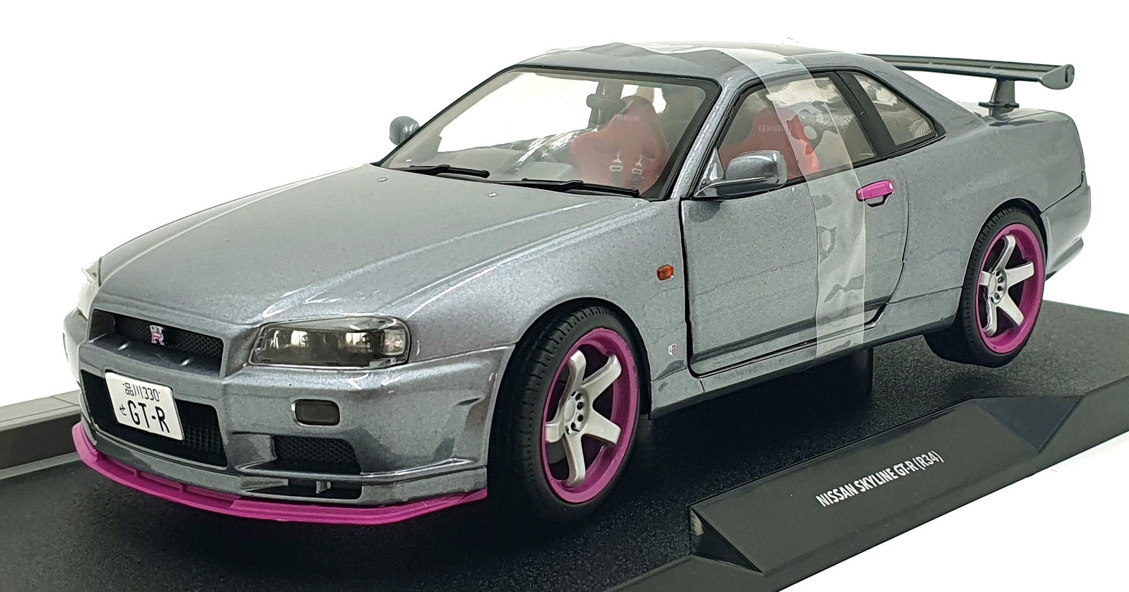Solido 1/18 Scale S1804310 - 1999 Nissan Skyline GT-R (R34) Met. Silver/Purple