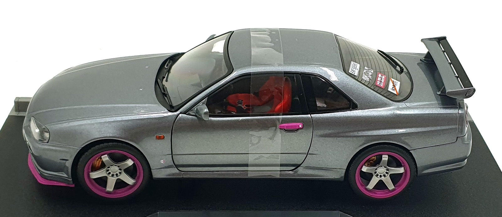 Solido 1/18 Scale S1804310 - 1999 Nissan Skyline GT-R (R34) Met. Silver/Purple