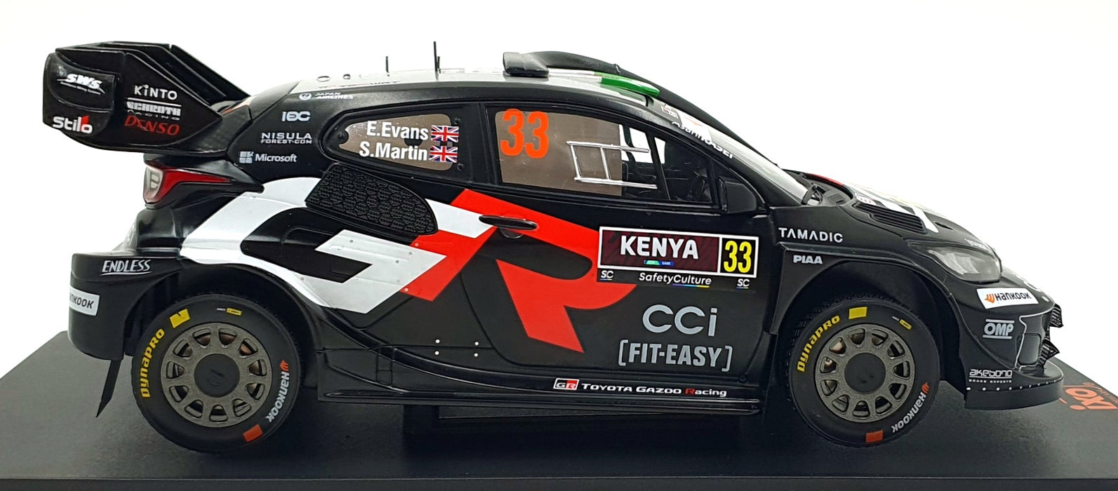 IXO 1/18 Scale 18RMC245.22 - Toyota GR Yaris Rally 1 #33 1st Kenya Rally 2025