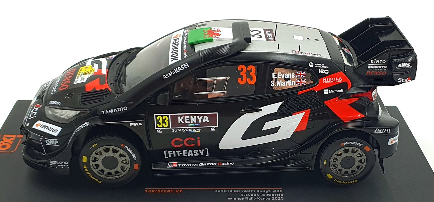 IXO 1/18 Scale 18RMC245.22 - Toyota GR Yaris Rally 1 #33 1st Kenya Rally 2025