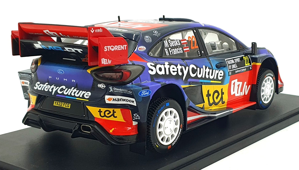 IXO 1/18 Scale 18RMC240.22 - Ford Puma Rally 1 #22 Sweden Rally 2025