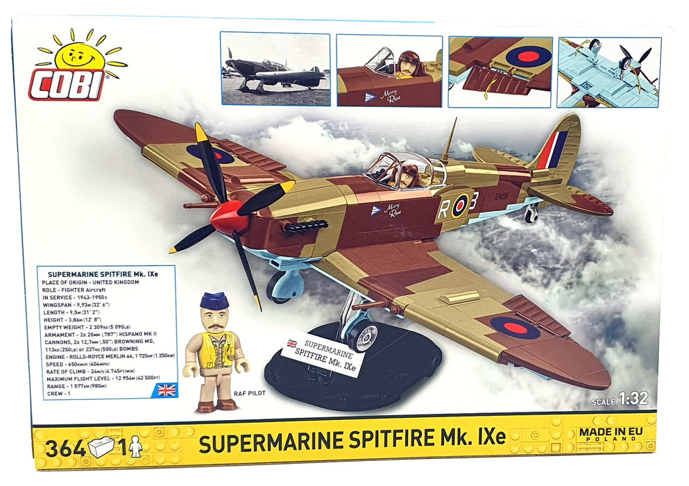 Cobi Bricks 1/32 Scale 5764 - Supermarine Spitfire Mk. IXe - 364 Pieces