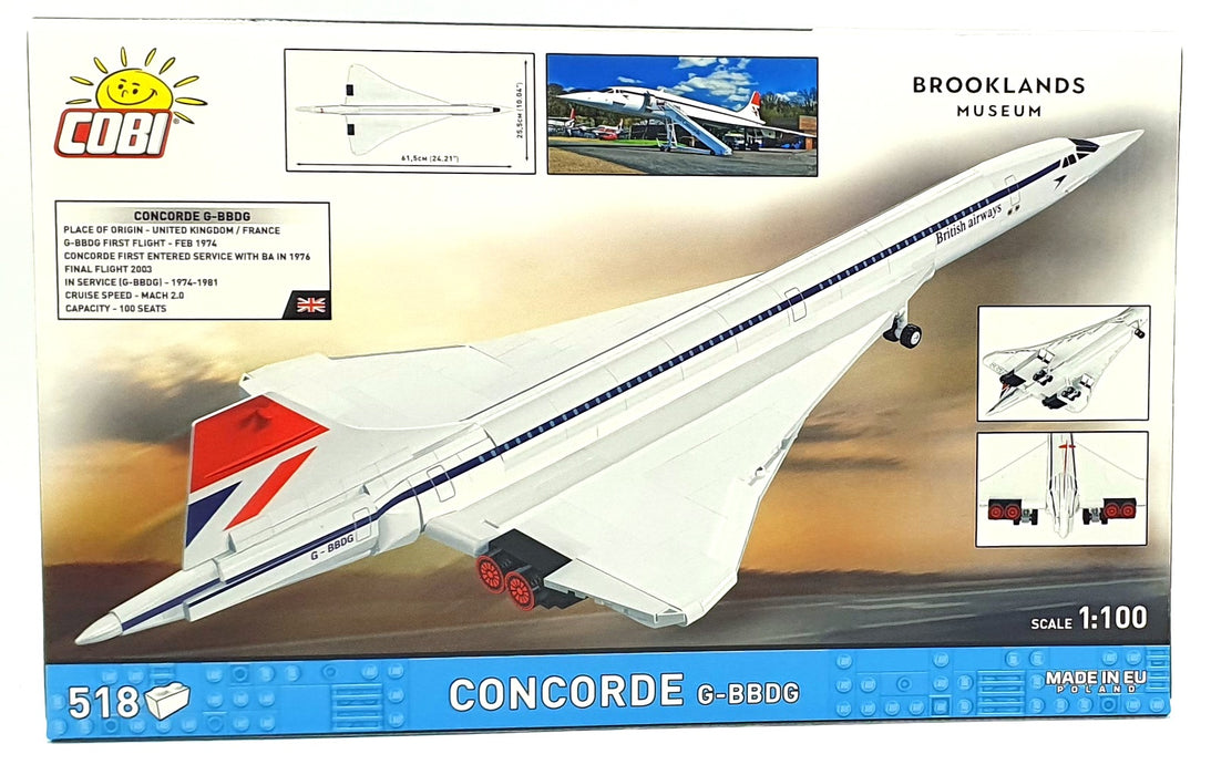 Cobi Bricks 1/100 Scale 1689 - Concorde G-BBDG - 518 Pieces