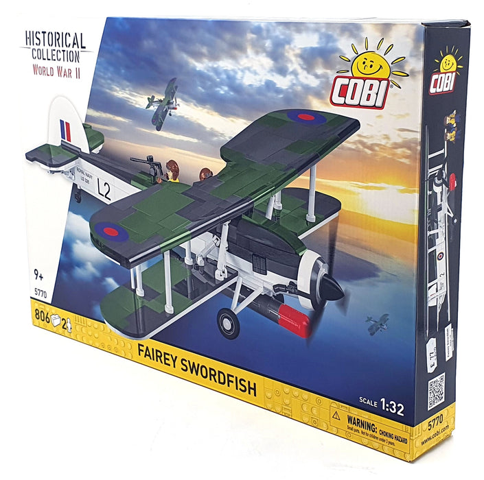 Cobi Bricks 1/32 Scale 5770 Fairey Swordfish Aircraft - 806 Pieces