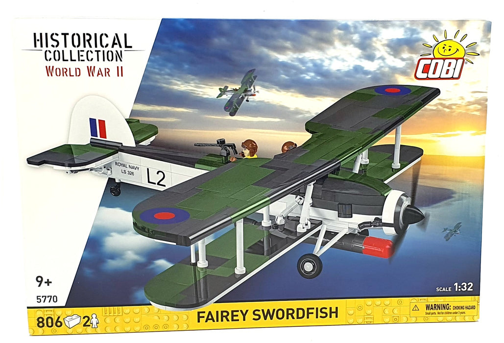 Cobi Bricks 1/32 Scale 5770 Fairey Swordfish Aircraft - 806 Pieces