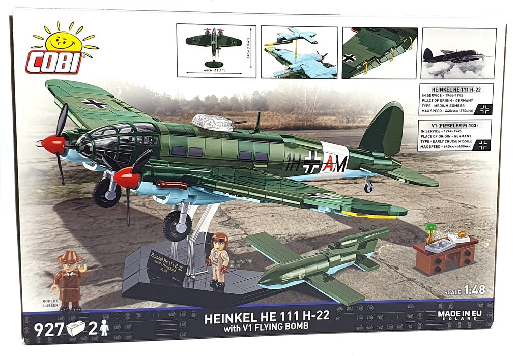 Cobi Bricks 1/48 Scale 5771 - Heinkel HE 111 H-22 w/ V1 Flying Bomb - 927 Pieces