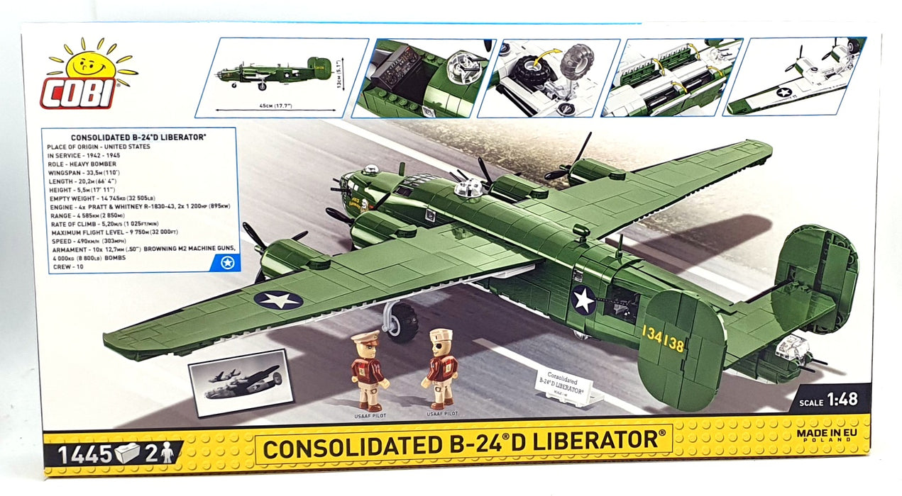 Cobi Bricks 1/48 Scale 5739 - Consolidated B-24 D Liberator Aircraft 1445 Pieces