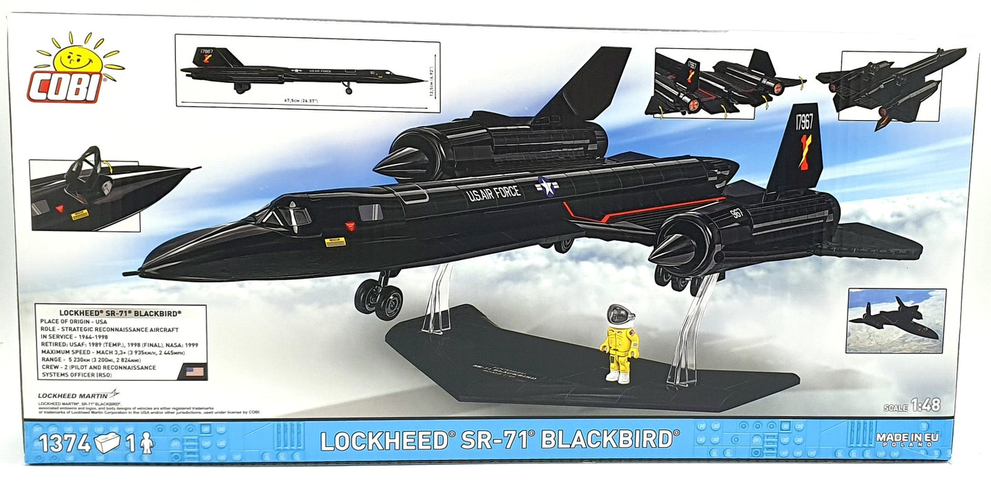 Cobi Bricks 1/48 Scale 5891 - Lockheed SR-71 Blackbird Aircraft - 1445 Pieces