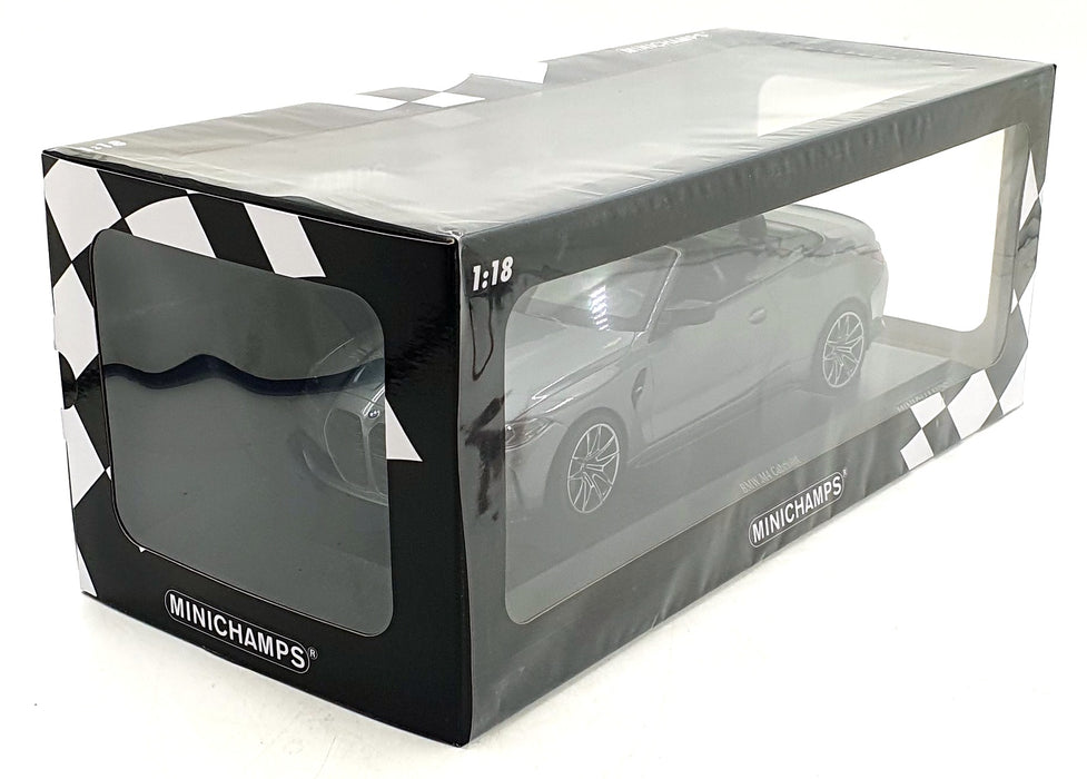 Minichamps 1/18 Scale Diecast 155 021034 - 2021 BMW M4 Cabrio - Dark Grey