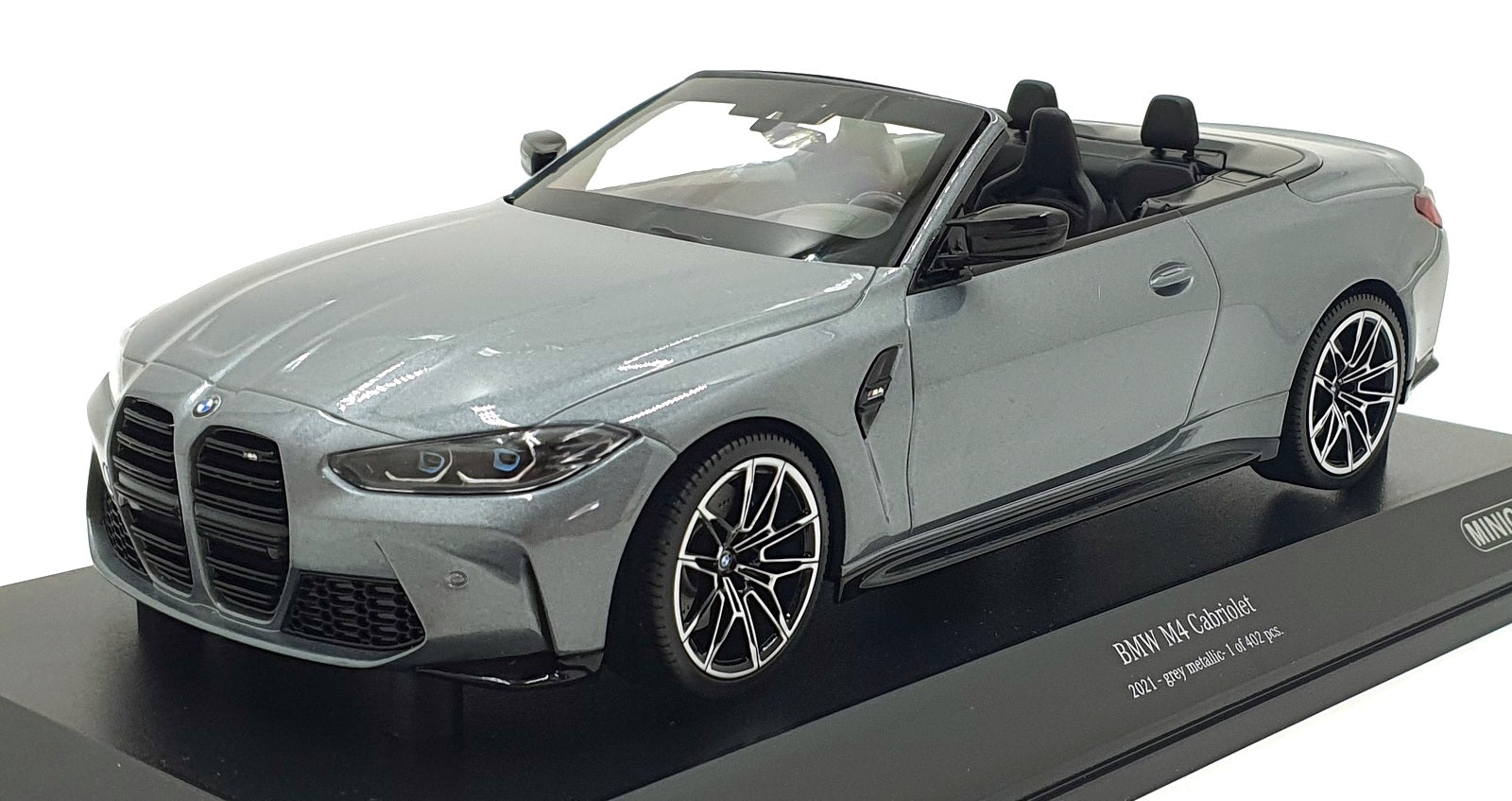 Minichamps 1/18 Scale Diecast 155 021034 - 2021 BMW M4 Cabrio - Dark Grey