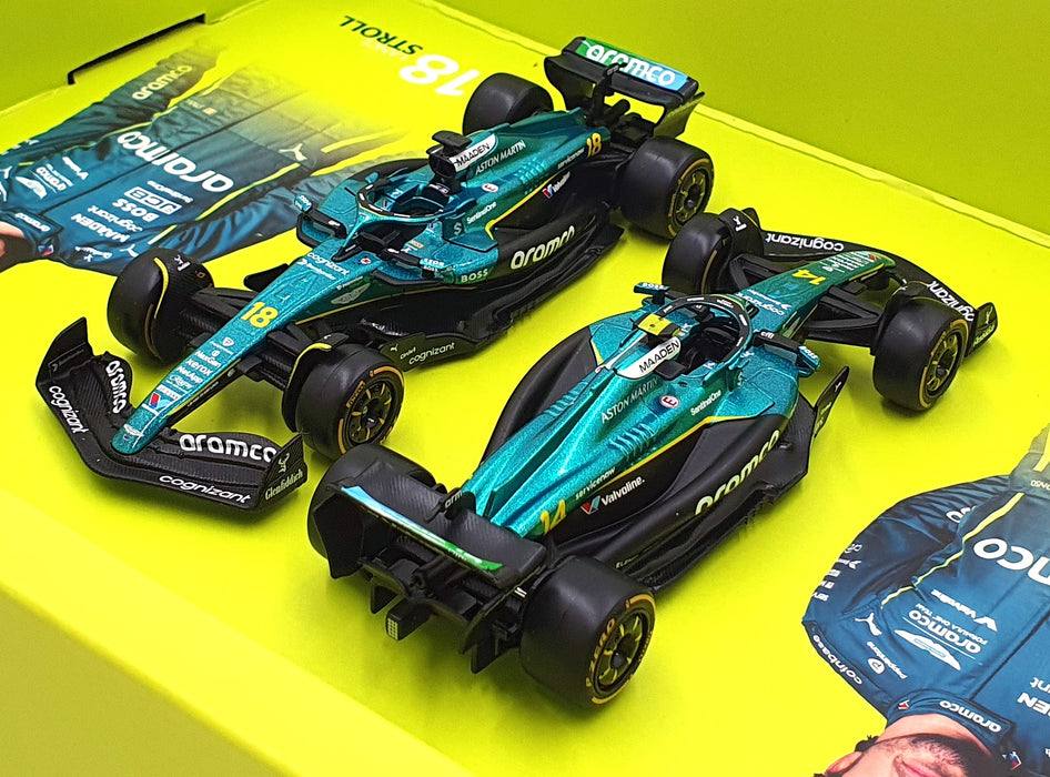 Burago 1/43 Scale 18-38222 - F1 Aston Martin AMR25 #14 #18 - Alonso Stroll 