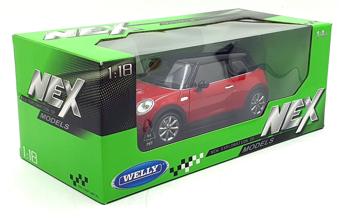 Welly NEX 1/18 Scale Diecast 18050W - New Mini Hatch - Red/Black