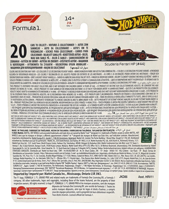 Hot Wheels 1/64 Scale HRV11 - F1 Scuderia Ferrari HP #44 Hamilton 2025