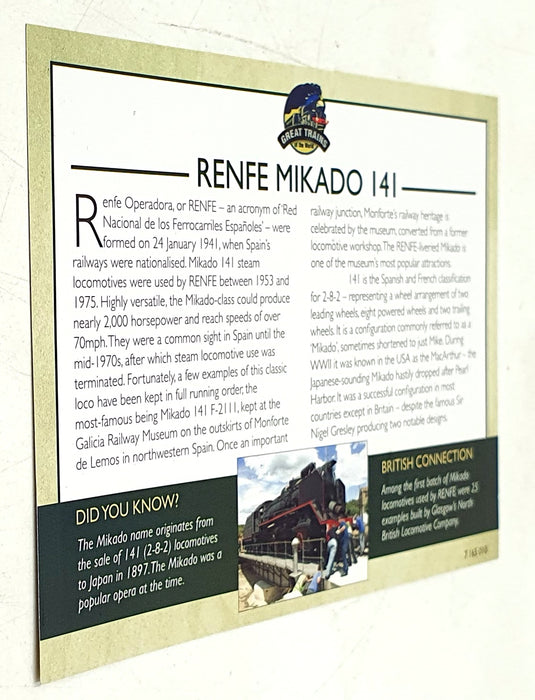 Atlas 1/220 Scale Static Model 7 165 110 - Renfe Mikado 141 Train & 2 Coaches
