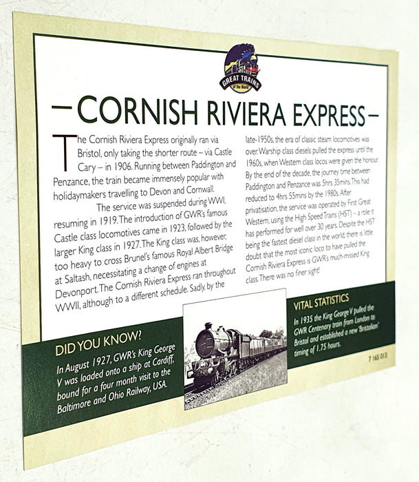 Atlas 1/220 Scale Static Loco 7 165 113 Cornish Riviera Express Train & 2Coaches