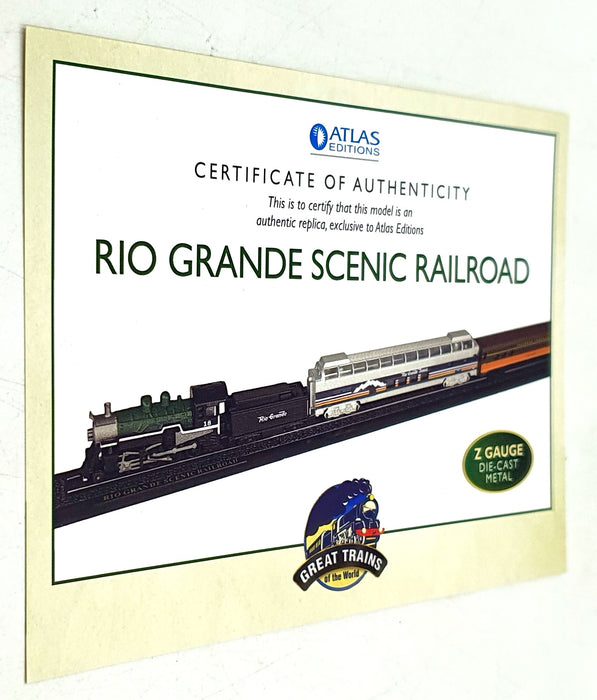 Atlas 1/220 Scale Static Model 7 165 119 Rio Grande Scenic Railroad & 2 Coaches
