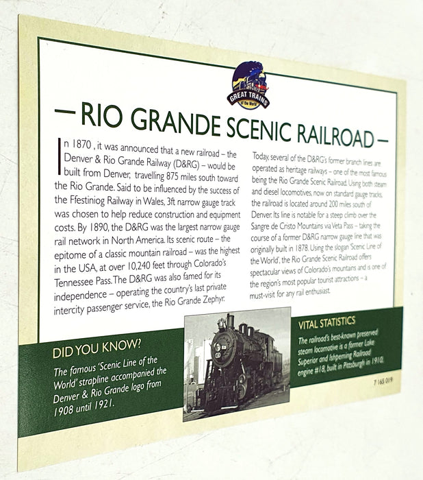 Atlas 1/220 Scale Static Model 7 165 119 Rio Grande Scenic Railroad & 2 Coaches