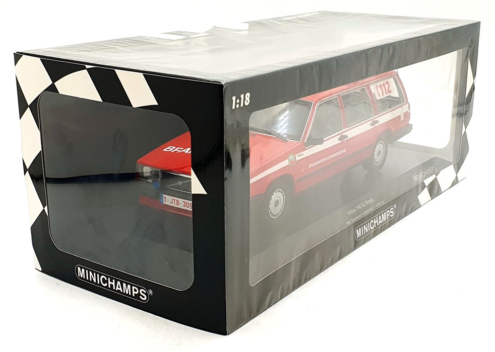 Minichamps 1/18 Scale Diecast 155 171795 1986 Volvo 740 GL Belgium Fire Dept