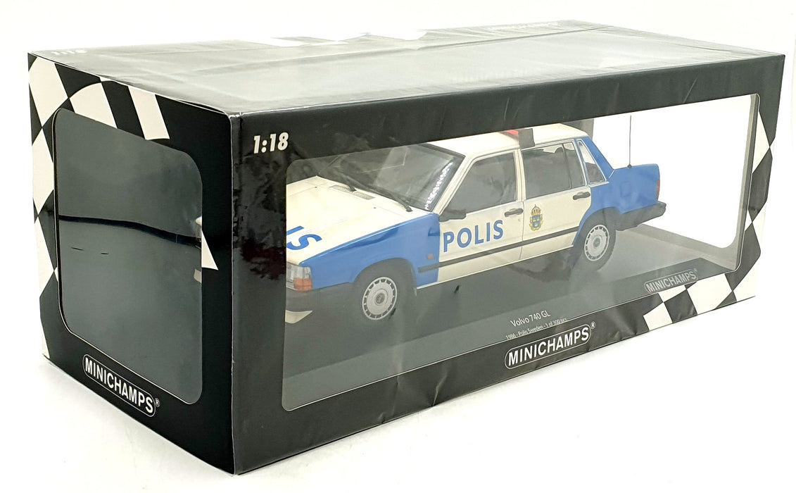 Minichamps 1/18 Scale Diecast 155 171791 - 1986 Volvo 740 GL - Swedish Police
