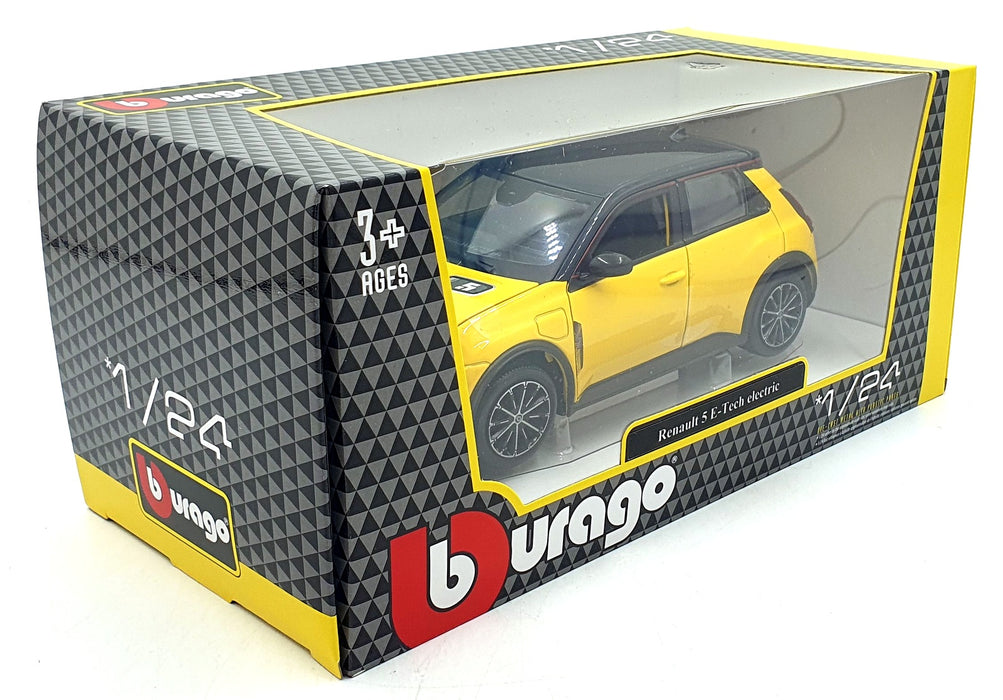 Burago 1/24 Scale Diecast 18-21113 - Renault 5 E-Tech Eelctric - Yellow