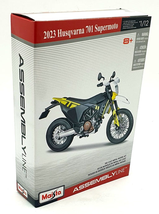 Maisto 1/12 Scale Diecast Kit 39180 - 2023 Husqvarna 701 Supermoto Motorbike Kit