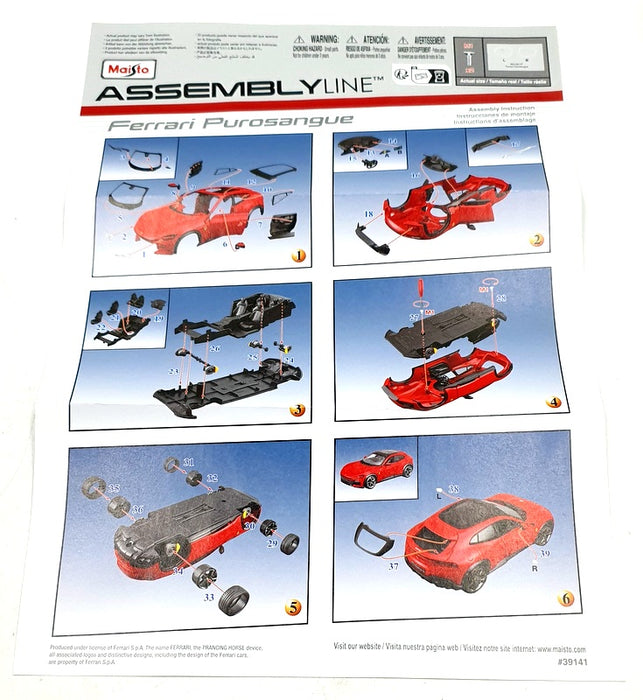 Maisto 1/25 Scale Diecast kit 39141 - Ferrari Purosangue Model Kit