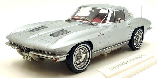 Norev 1/18 Scale 189052 - 1963 Chevrolet Corvette Sting Ray Sebring Silver Met.