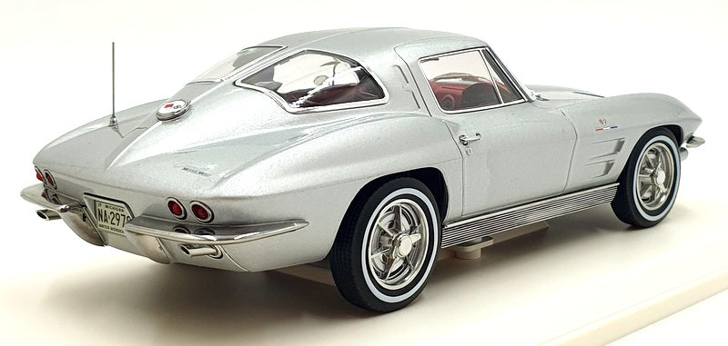 Norev 1/18 Scale 189052 - 1963 Chevrolet Corvette Sting Ray Sebring Silver Met.