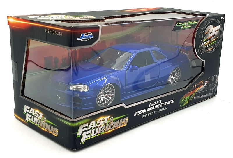 Jada 1/24 Scale 37704 - Brian's Nissan Skyline GT-R (R34) - Blue
