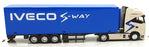 Burago 1/43 Scale 18-31469 - IVECO S Way Hauler Truck With Trailer - White/Blue
