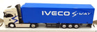 Burago 1/43 Scale 18-31469 - IVECO S Way Hauler Truck With Trailer - White/Blue