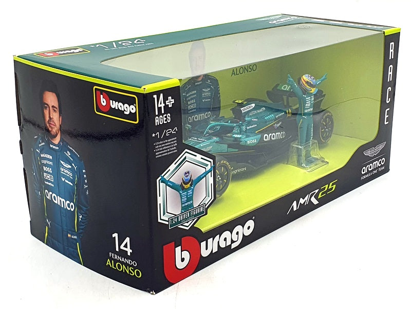 Burago 1/24 Scale Diecast 18-28071 - Aston Martin AMR25 F1 2025 #14 Alonso