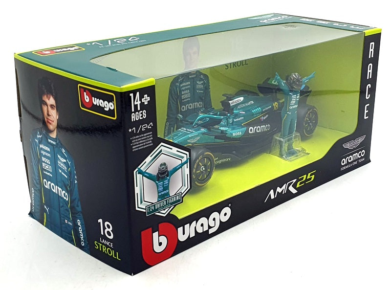 Burago 1/24 Scale Diecast 18-28071 - Aston Martin AMR25 F1 2025 #18 Stroll