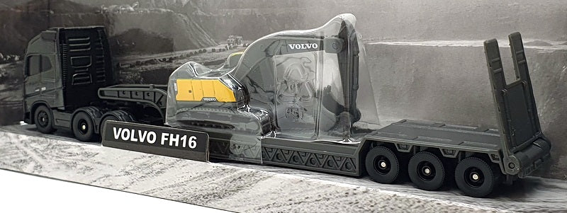 Maisto 11681 - Volvo FH16 Big Hauler with Excavator - Met. Black/Yellow
