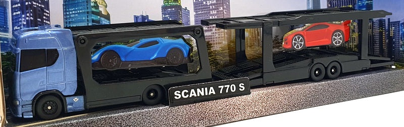 Maisto 11682 - Scania 770 S Car Transporter - Blue/Black