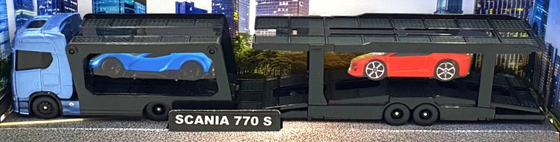 Maisto 11682 - Scania 770 S Car Transporter - Blue/Black