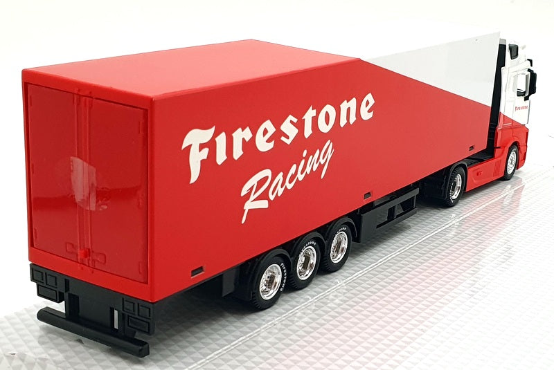 Burago 1/43 Scale 18-31460FI Mercedes Actros Hauler Truck with Trailer White/Red